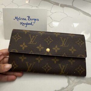 Louis Vuitton Monogram Wallet Flap Coated Canvas Excellent Condition